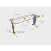 Pracovný stôl Cross, 180x75,5x80 cm, jelša/kov