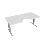Pracovný stôl Motion Ergo, ZO, 3S, 180x61-128x90 cm, biela/sivá