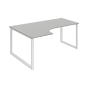 Pracovný stôl UNI O, ergo, pravý, 180x75,5x120 cm, sivá/čierna