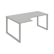 Pracovný stôl UNI O, ergo, pravý, 180x75,5x120 cm, sivá/sivá