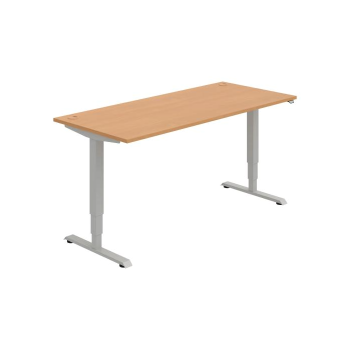 Pracovný stôl RUN, ZO, 3S, 180x64,5-130,5x80 cm, buk/sivá