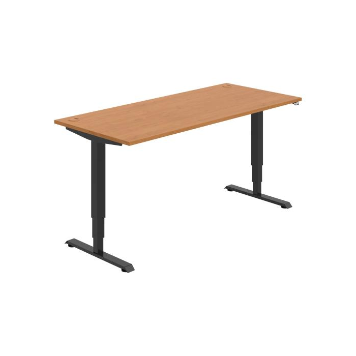 Pracovný stôl RUN, ZO, 3S, 180x64,5-130,5x80 cm, jelša/čierna