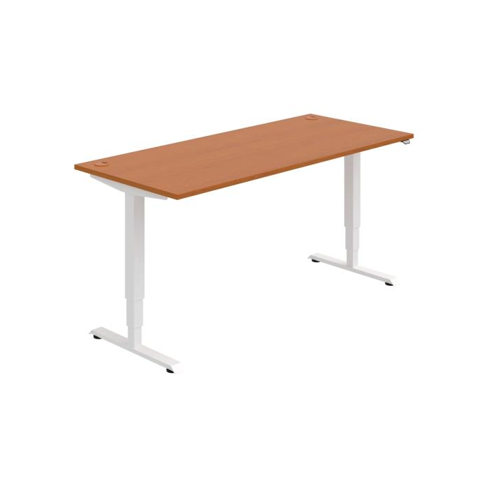 Pracovný stôl RUN, ZO, 3S, 180x64,5-130,5x80 cm, čerešňa/biela
