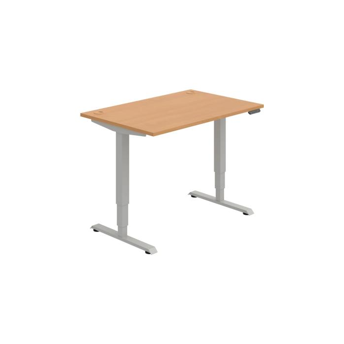 Pracovný stôl RUN, PO, 3S, 120x64,5-130,5x80 cm, buk/sivá