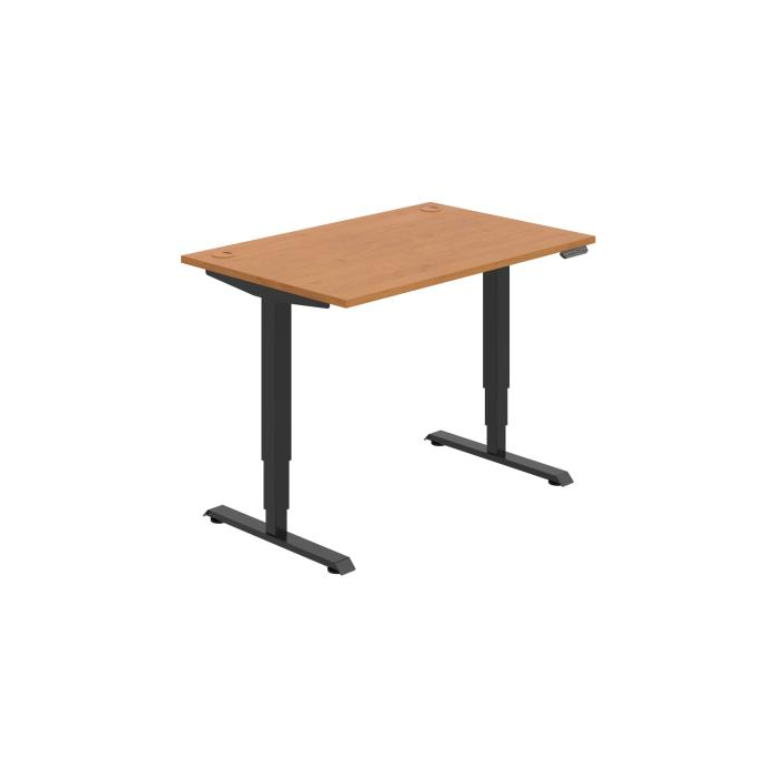 Pracovný stôl RUN, PO, 3S, 120x64,5-130,5x80 cm, jelša/čierna