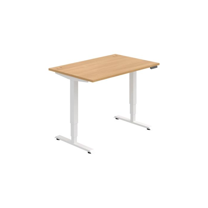 Pracovný stôl RUN, PO, 3S, 120x64,5-130,5x80 cm, dub/biela