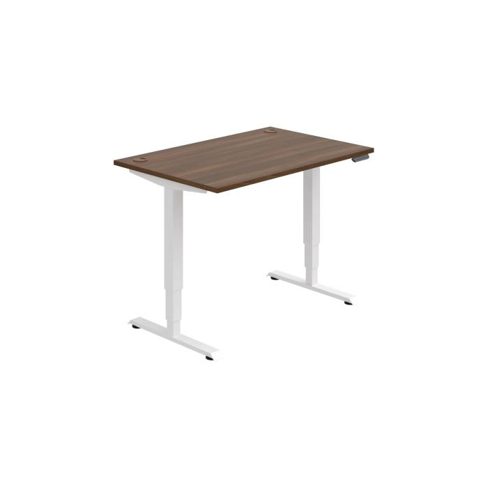 Pracovný stôl RUN, PO, 3S, 120x64,5-130,5x80 cm, orech/biela