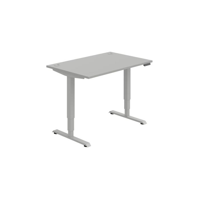Pracovný stôl RUN, PO, 3S, 120x64,5-130,5x80 cm, sivá/sivá