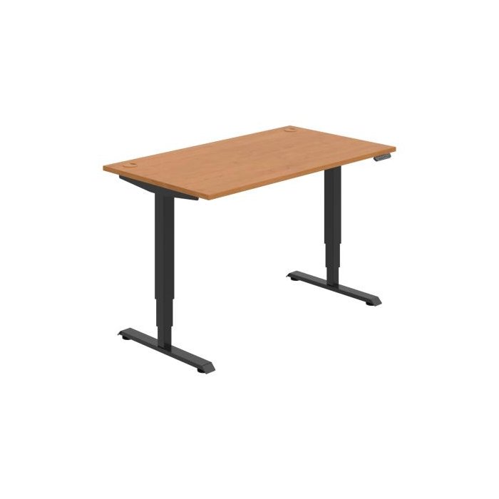 Pracovný stôl RUN, PO, 3S, 140x64,5-130,5x80 cm, jelša/čierna
