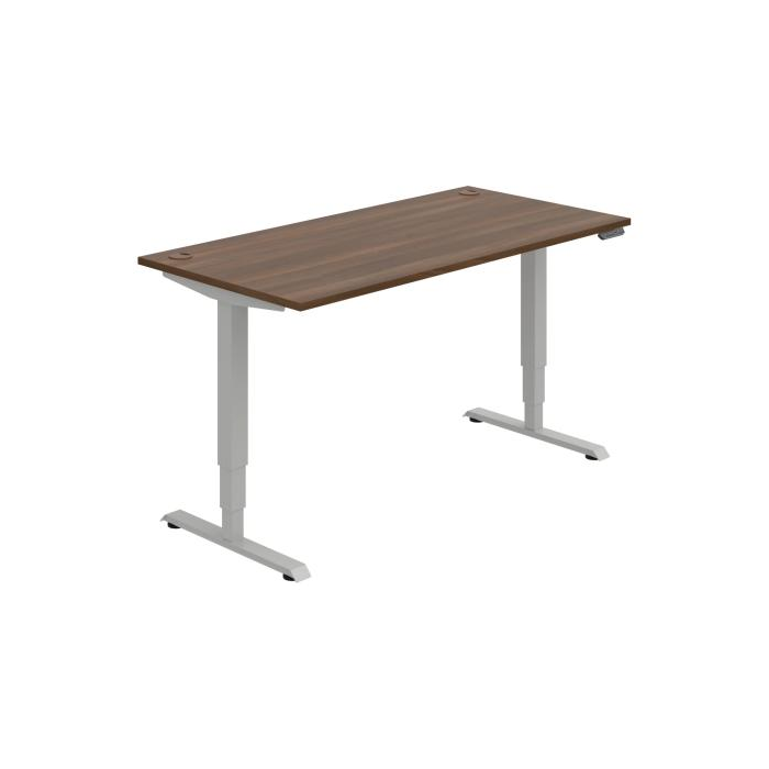 Pracovný stôl RUN, PO, 3S, 160x64,5-130,5x80 cm, orech/sivá