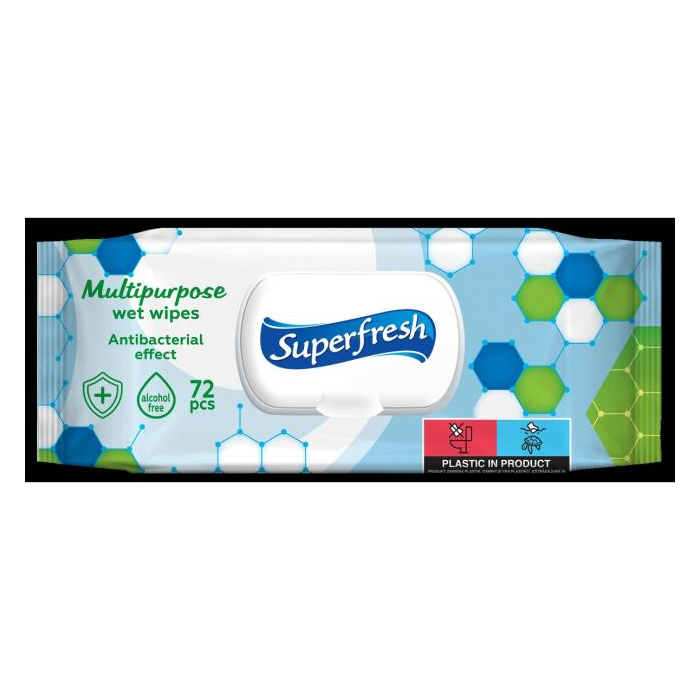 Vlhčené utierky Superfresh antibakteriálne 72ks