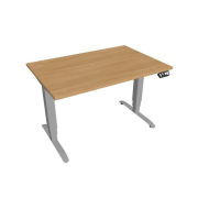 Pracovný stôl Motion, PO, 3S, 120x61 - 128x80 cm, dub/sivá