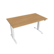 Pracovný stôl Motion, ZO, 3S, 140x61 - 128x80 cm, dub/biela