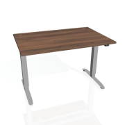 Pracovný stôl Motion, ZO, 3S, 180x61 - 128x80 cm, orech/sivá