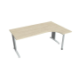 Pracovný stôl Flex, ergo, ľavý, 180x75,5x120 (80x40) cm, agát/kov